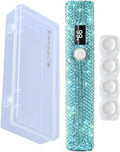 Handheld UV Nail Lamp with Sparkly Rhinestones, 3W Portable LED Nail Lamp, Wireless Rechargeable USB Nail Dryer with Silicone Stamper, LCD Display, Ideal for Home DIY Manicures (Green)