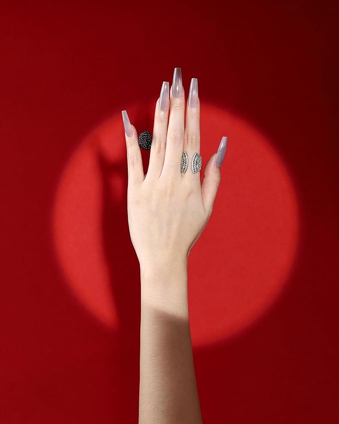 Max’s Press-On Nails 2Tone Collection | 32-Piece Nail Kit including both Glue & Adhesive (Glossy Pink Lavender)