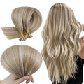 RUNATURE Remy U Tip Hair Extensions Real Human Hair 14 Inch Straight for Women Human Hair Invisible Hot Keratin U Tip Fusion Extensions Hair U Tip Brown to Blonde U Tip Hair Extensions 50g 50s