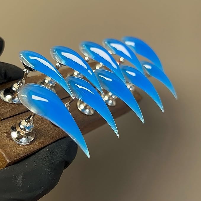 Polished Press On Nails,10 Pcs 3D Eagle Claw Art Thickened Acrylic Nails Reusable Dragon Claw Press on Nails Full Cover for Women Size L