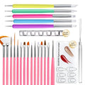 Nail Art Brushes Set with Brush Stand Nail Sculpture Pen Dotting Tools For Paint 3D Nails,Nail Design Brush for Acrylic Gel Dip Powder Nail Extensions,French Manicure,for Home Salon (Pink)
