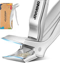 Toenail Clippers for Seniors, Angled Head Large Toe Nail Clippers for Thick Toenails, Wide Jaw Eagle Beak Clippers for Ingrown Nails, Anti-Splash Cutter with Curved Blade, Cuticle Clippers