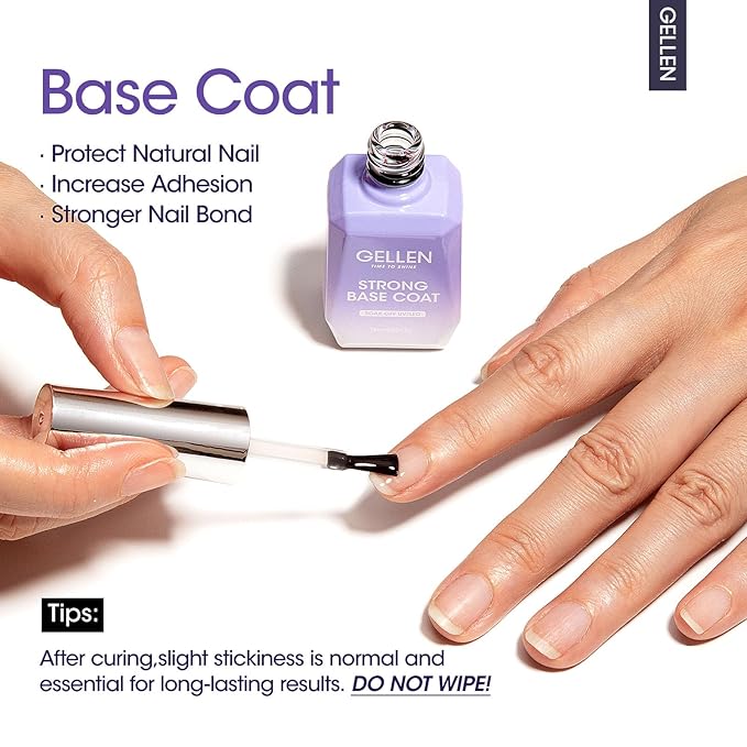 GELLEN 18 Base Coat Gel, Glossy Top Coat and Matte Top Coat Gel