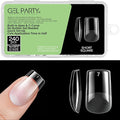 GELPARTY Soft Gel Nail Tips Short Square - 240Pcs Pre-Buffed Matte Full Cover Tips - No Filing Needed, Soak Off Gel Extension System - Clear False Nails (12 Sizes)