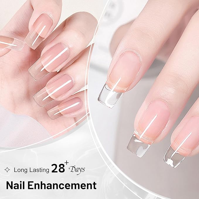 JODSONE Builder Gel for Nails,2Pcs 16.5ml Builder Gel Nail Polish for Thickening Strengthener Building Extension Nail Thickening Solution and Nail Art Design Gift for Women