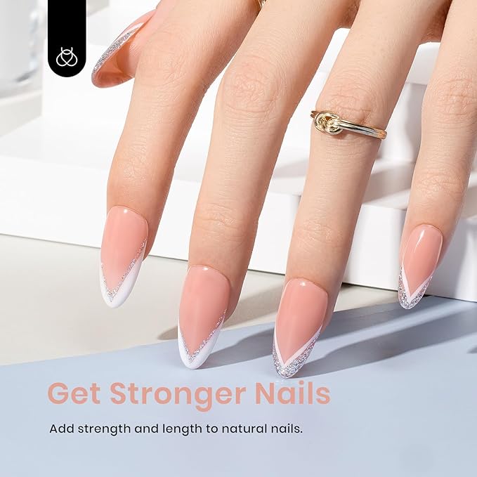 Beetles Builder Gel Set, 6 Colors 7 in 1 Clear Nude Pink Brown Strengthener Gel for Nail Extension & Building Apex Friendly for Beginner Women,UV & LED Lamp Needed