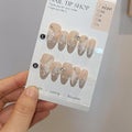 3D Butterfly Cat Eye Glitter French Press on Nails Medium Almond,Galaxy Icy Shimmer Rhinestones Designs with Full Manicure Kit 10pcs(M)