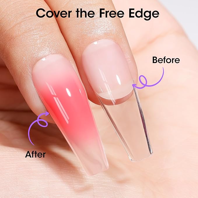 GELLEN Pink Patting Gel Polish, Valentine's Gift for Her, Ombre Gel Nail Polish, Gradient Painting for Aura Nails, French Nail Art, Pat Paint for Drawing with Silicone Brush & 36pcs French Tip