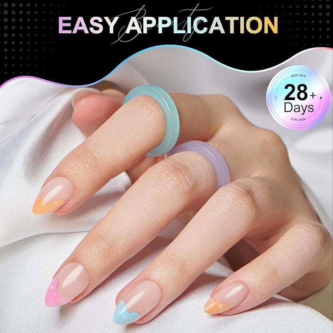 Short Almond Nail Tips - 12 Sizes 240 PCS Half Matte Full Cover Clear Fake Nails Soft Gel Pre-shaped Press On False Nails Acrylic Soft Nail Tips No C Curve Extension Manicure DIY Gelly Tips