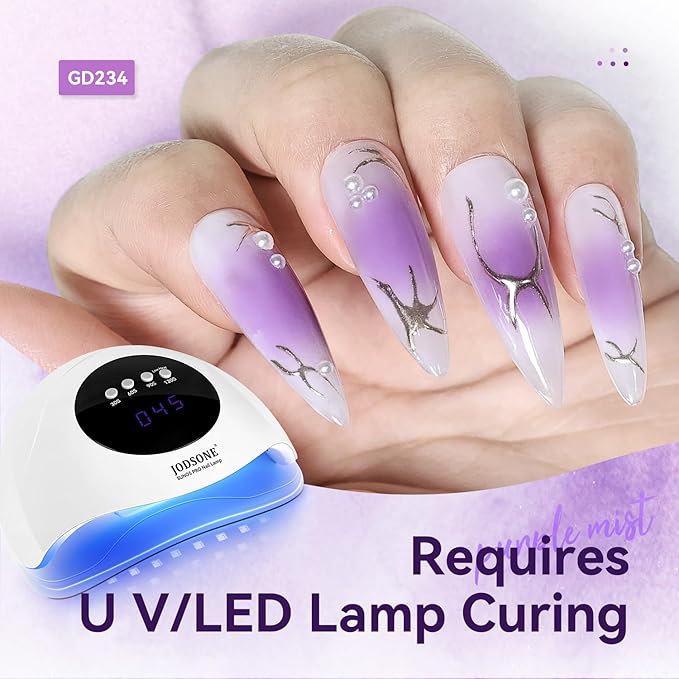JODSONE Jelly Gel Nail Polish Set of 6 Colors,Semi-Transparent Purple Gel Polish for DIY Nail Art, UV/LED Cured, Long-Lasting & High-Shine Manicure at Home or Salon, Gift for Women