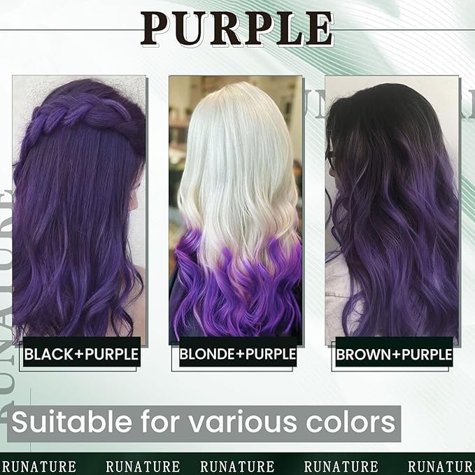 RUNATURE U Tip Human Hair Extensions Purple Hot Fusion Hair Extensions Straight U Tip Keratin Hair Extension Human Hair Purple Pre Bonded for Party 14Inch 20g 25s