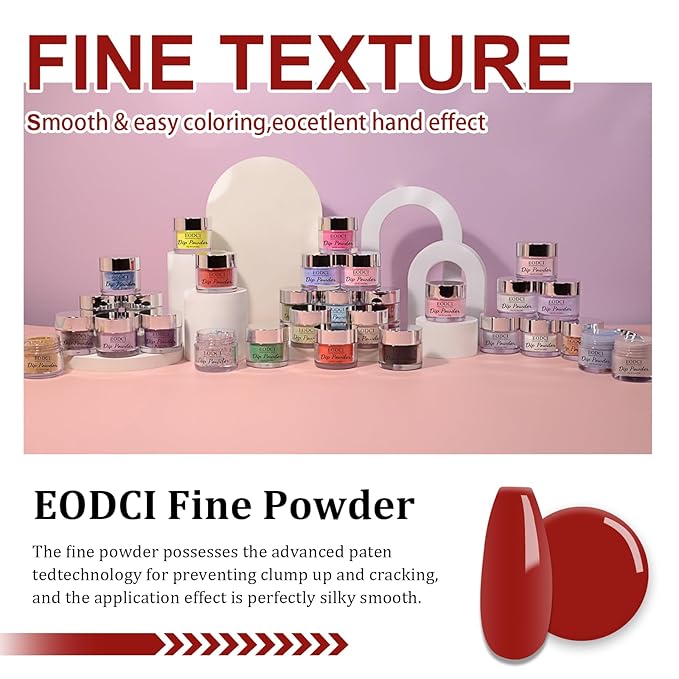 28g Dip Powder - Dark Red Color Nail Dipping French Powder Pro Collection System Nail Art Starter Manicure Salon Home DIY for Girls Women Long-Lasting