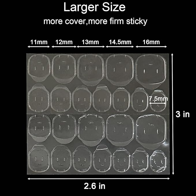 20 Sheets Press on Nails Sticky Tabs,480 PCS Nail Adhesives Tabs Waterproof Gel Glue Stickers Breathable Jelly Double-Sided Adhesive Tapes for Press Ons False Nail Tips Manicure Glue Sticker