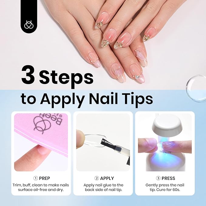 beetles Gel Polish 9 in 1 Nail Glue Gel for Nails Tips 10ml Long Lasting Uv Nail Glue for Acrylic False Nail Tips Base Coat Blooming Nail Gel Led Lamp Required