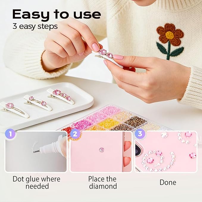 Colorful DIY Resin Rhinestone Kit - 32,000Pcs Resin Jelly Rhinestones for Bedazzling, Multicolor 3mm Flatback Gems with Storage Box & Tools for Nail Art, Clothing, Tumblers, Crafts Decor (30000PCS)