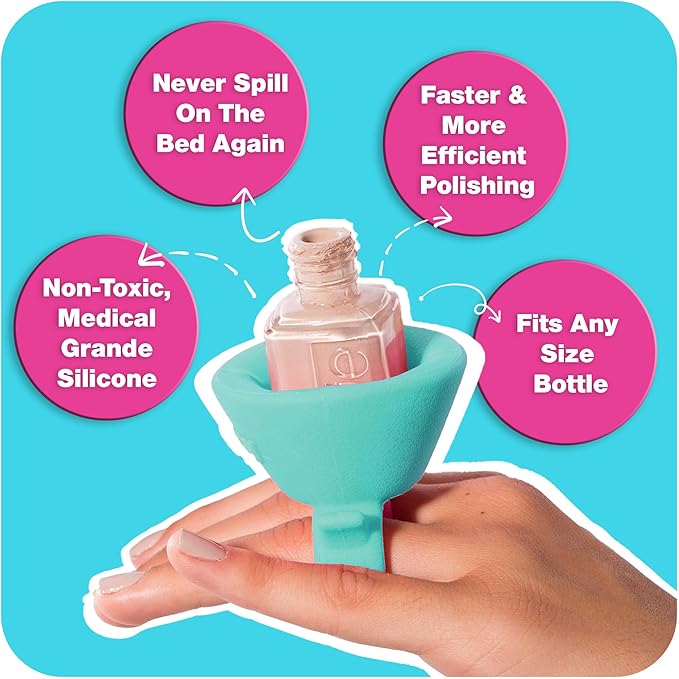Tweexy Wearable Nail Polish Holder Ring - Ideal Gift for Teenage Girls - Nail Polish Holder Stand for Manicure & Pedicure, Fingernail Painting - Nail Polish Accessories (Spa Green)