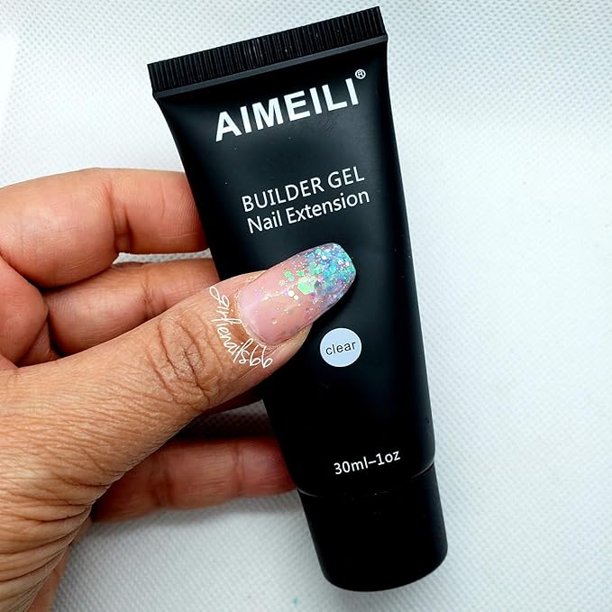AIMEILI Hema Free Clear Builder Nail Gel Nail Extension, 30ml 1oz Nail Enhancement, Cruelty Free, Vegan
