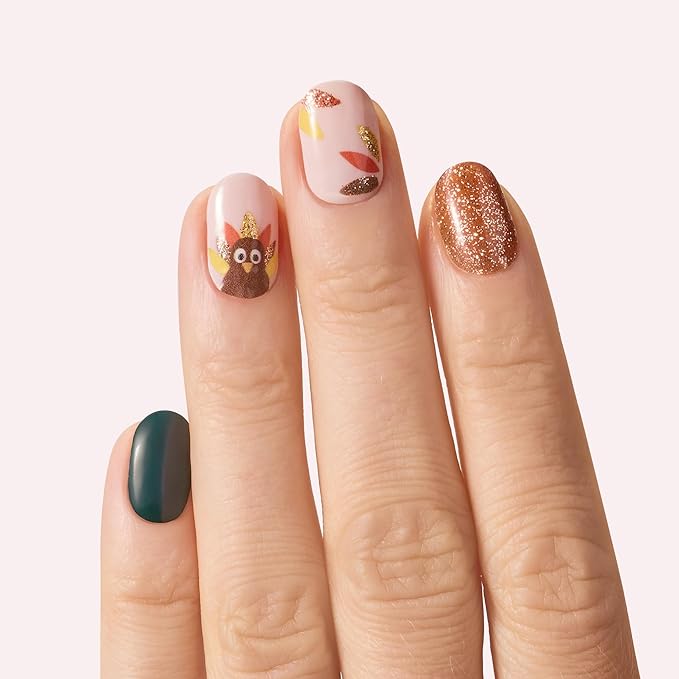 Dashing Diva Gloss Nail Strips - Fowl Play - UV Free, Chip Resistant, Long Lasting Gel Nail Stickers - 3-Piece Manicure Set - Contains 32 Wraps, 1 Prep Pad, 1 File