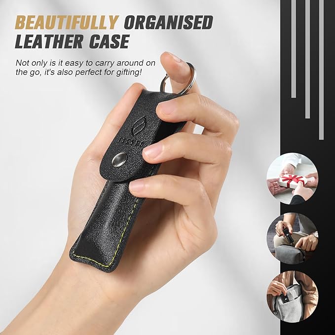 FERYES Curved Head Toe Nail Clippers for Thick Nails for Seniors - Ergonomic Senior-Friendly Finger Nail Clippers with Catcher, Sharp Toenail Clipper for Thick Toenails with Safety Locker (Black)