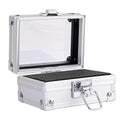 Framendino, 40 Holes Nail Drill Bit Holder Storage Case for Salon Silver