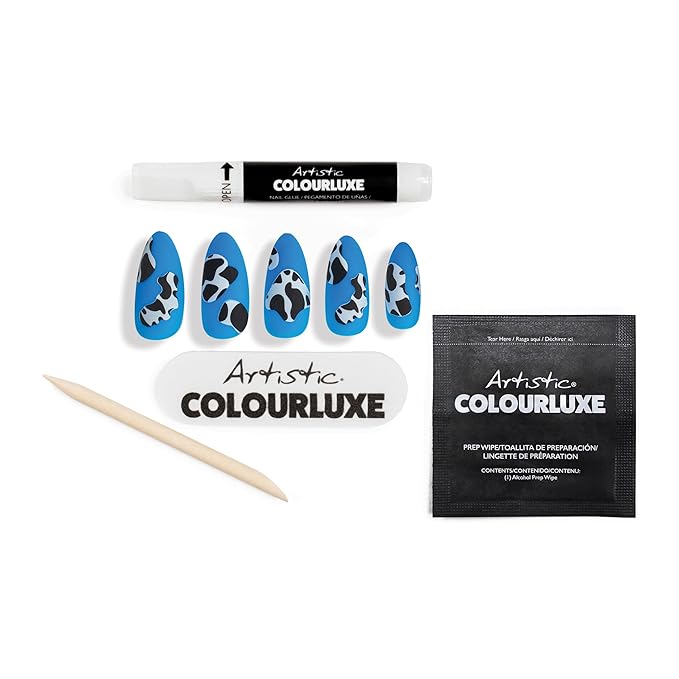Artistic Colourluxe Press-On Tips - Kit Colourluxe Press-On Tips - Kits Nails - 30 Nails (Peek-A-Moo!, Kit)