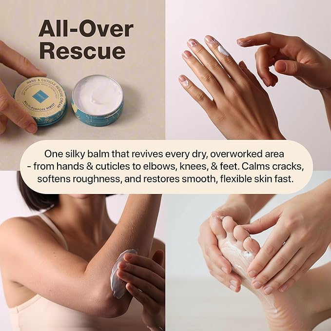 Onsen Hand & Cuticle Rescue Cream | Organic Nail Strengthener & Balm | Dry, Cracked Hands, Elbows & Feet | Shea Butter, Tsubaki & Jojoba Oil | Nail Repair & Growth, Vegan – 2 Pack (0.88 oz)