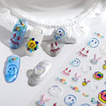 Dedyel Smile Nail Art Stickers 5D Embossed Cute Smile Face Kawaii Self-Adhesive Nail Stickers for Women Girls Kids Nail Art Decoration