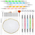 Nail Art Brush,27Pcs Set Nail Art Tools,Resin Nail Art Palette,5 Pcs Nail Art Sculpture Pen,2-way Acrylic Silicone Engraving Pen Dotting Pen Tools Nail Art Kit for Nail Art DIY