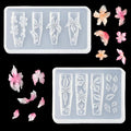 2 Pcs Flower Silicone Nail Art Molds for Women Resin Nail Design