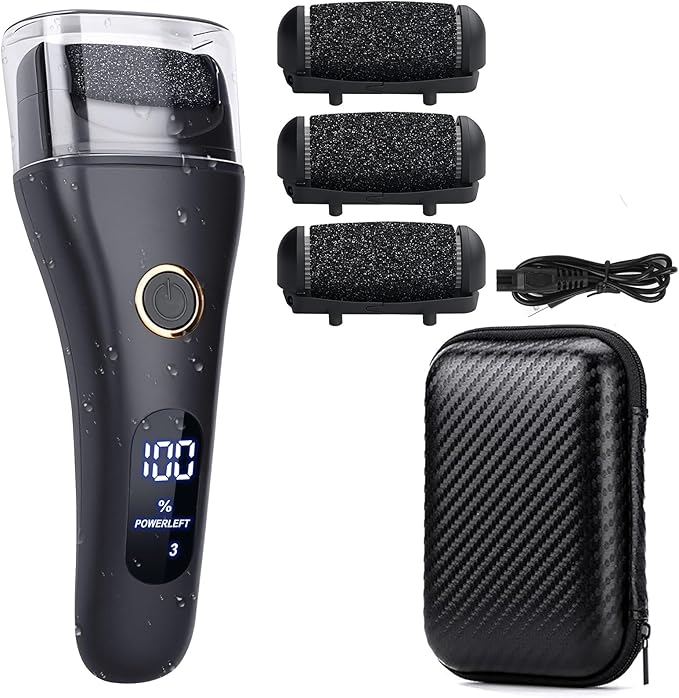 Callus Remover for Feet - with Storage Cases&Larger Grinding Head&3Speed, Electric Foot File Pedicure Kit Foot Scrubber Deadskin Callus Remover, Foot Care Kit Pedicure Tools for Dead Skin Hardskin