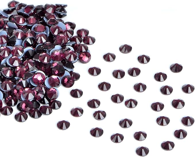 2880 Pieces SS16 Amethyst Hotfix Rhinestones Flatback Round Crystal Glass Rhinestones Gems for Crafts Nail Face Art Clothes Shoes Bags DIY