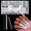 Ranrose 600PCS Clear Extra Long Nail Tips for Acrylic Nails Professional, No C Curve Gel Tips 12 Size XXXL Pre-shaped Half Cover Fake Nail for Press On Nail Extensions