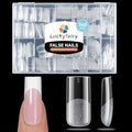 Medium Square Nail Tips, 360pcs Soft Gel Pre-Shaped Acrylic Fake Nails, Half Matte Full Cover Clear Gelly Press on Flase Nail Tips for Extension Nail Manicure Home DIY 12 Sizes Gelly Tips