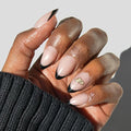 Glamnetic x Fanatics Press On Nails - Purdue Boilermakers | Short Almond Fake Nails, Collegiate Boilermakers Black French Tips, College Nails, Salon-Quality | 15 Sizes - 30 Nail Kit with Glue
