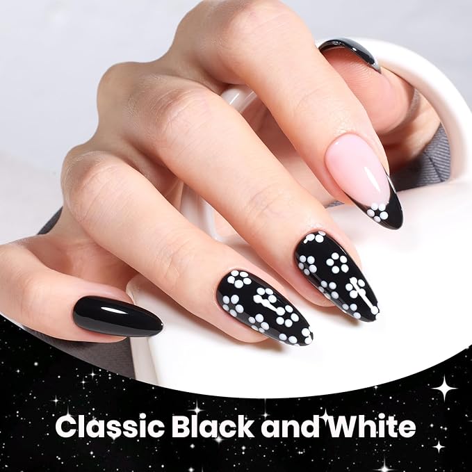 Beetles Gel Nail Polish Set - Twilight Gleam 6 Colors Cat Eye Glitter White Black Silver Shimmer Sparkle Gel Polish Kit with Magnet Soak Off Nail Art Uv Led Home Salon Spring Summer Gift for Women