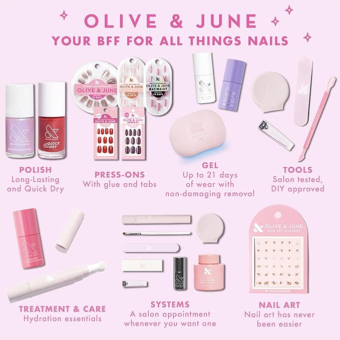 Olive & June Long Lasting Nail Polish | Plump Gel-Like Finish No Lamp Needed |Lasts up to 10 days|Salon-Quality Color at Home|15-Free, Vegan & Cruelty-Free Chip-Resistant Shine|To me, you are perfect