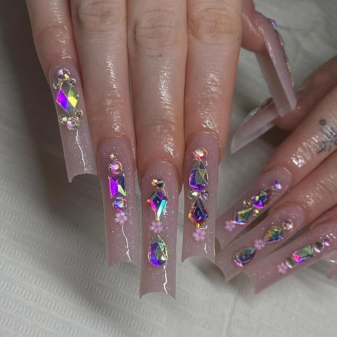 20 Types of 1000 Crystal AB Diamonds Mix Flatback DIY Crafts Rhinestone Crystals 3D Decorations Flat Back Stones Set +Tweezers + Drill Pen