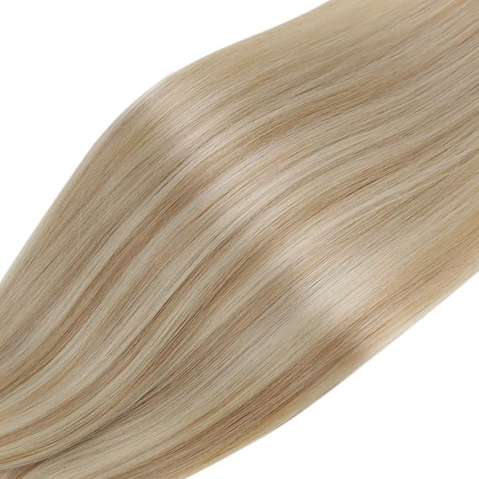 RUNATURE I Tip Hair Extensions Human Hair Blonde I Tip Hair Extensions Human Hair 20 Inch Itip Long Extensions Remy Natural Hair Pre Bonded Hair Extension Golden Blonde Highlight Light Blonde 50g 50s