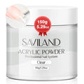 Saviland Clear Acrylic Powder: 5.29OZ Large Capacity Bubble-Free Acrylic Nail Powder Beginner Friendly Long Lasting Chip-Resistant Professional Nail Powder for French Manicure Nail Carving