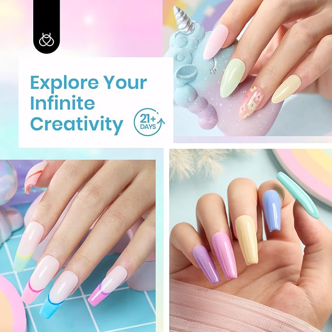 Beetles Dip Powder Nail Starter Kit 20 Colors Pastel Nude Blue Pink Glitter 36pcs Dipping Powder Set for Nail Art with Base Top Coat DIY Salon Complete Accessories Dreamy Town Collection