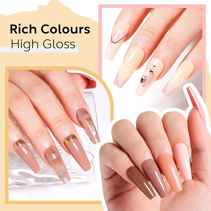 Nicedeco Gel Nail Polish Nail 12 Colors, Hema Free, Cruelty Free, Vegan, Nude Pink U V Gel Manicure Kit DIY Home for Women Girls Kit 4