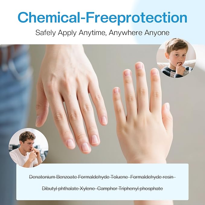 Nail Biting Treatment For kids Thumb Sucking Deterrent: No Bite Nail Polish Nail Biting Prevention Safe Bitter Nail Polish For Nail Biters Kids Stop Biting For Adults Quick Dry Lasting