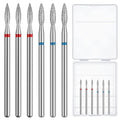 Cuticle Drill Bit,Nail Drill Bits Flame Cuticle Clean Drill Bit for 3/32''Electric Nail File Machine Cuticle Bit Nail Prep Tool (Red Blue-Flame, Flame)