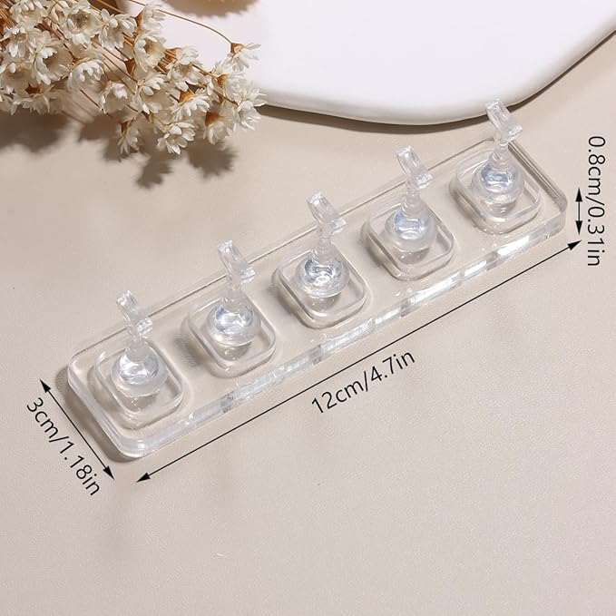 Nail Stand for Press On Nails Art Display Practice 2 Sets, Acrylic Stand Holder for Practice Tips with 200pcs Clear Reusable Adhesive, Beginner Nails Arts Kit Accessories DIY Tool at Home