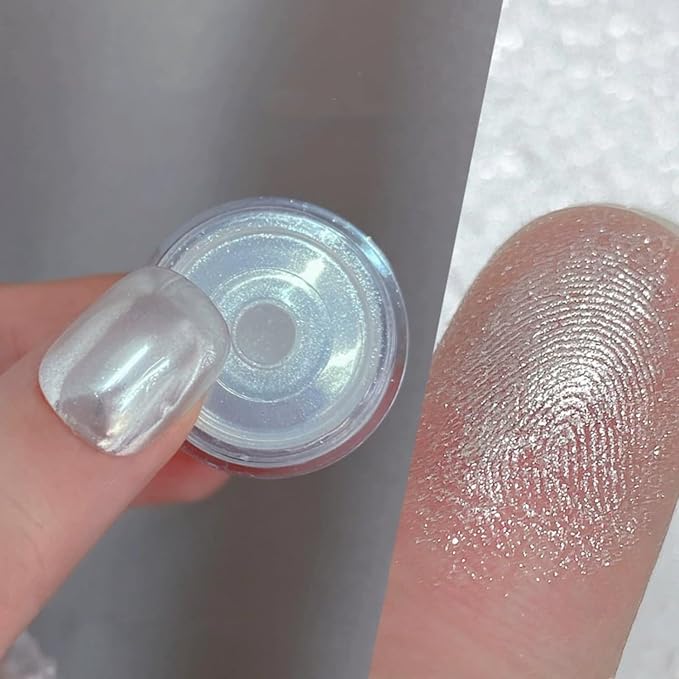 Moonlight White Chrome Nail Powder, White Pearl Nail Powder Pigment Mirror Effect Aurora Magic Pearlescent Nail Glitter Nail Art