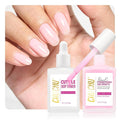 CHUCHU Nail Strengthener and Cuticle Remover Kit: 2pcs 15ml Protein Milky Pink Quick Dry Nail Repair Polish and Cuticle Softener for Peeling Gel-Damaged Nails