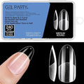 GELPARTY Soft Gel Nail Tips Medium Round - 240Pcs Pre-Buffed Matte Full Cover Tips - Natural Look, No Filing Needed, Soak Off Gel Extension System - Clear False Nails (12 Sizes)