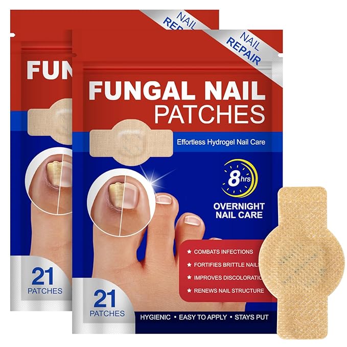 Fungal Nail Patches 2Pack -Toenail Treatment Extra Strength 21Pcs- Nail Repair for Restores Damaged Nails and Appearance of Discolored