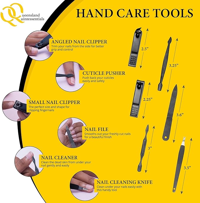 Manicure Kit for Women - Complete Nail Care Set with Toenail Clippers for Thick Nails - Ideal for Seniors - Professional Nail Nippers & Clippers - Perfect for Home Use