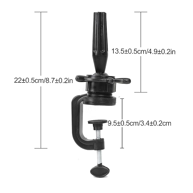 Practice Hand Stand Manicure Practice Hand Holder Wig Mannequin HeadStand Adjustable Rotary Desk Table Clamp Holder Black (1 PCS)
